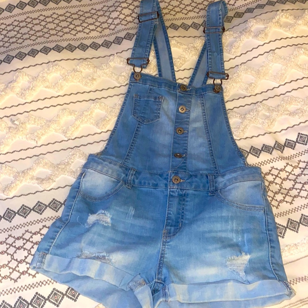 Ladies Wax Jean Overall Shorts
